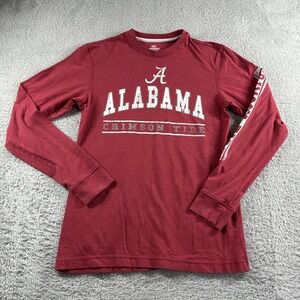 Alabama Crimson Tide Shirt Mens Small Red Long Sleeve Hit Colosseum Cotton Blend
